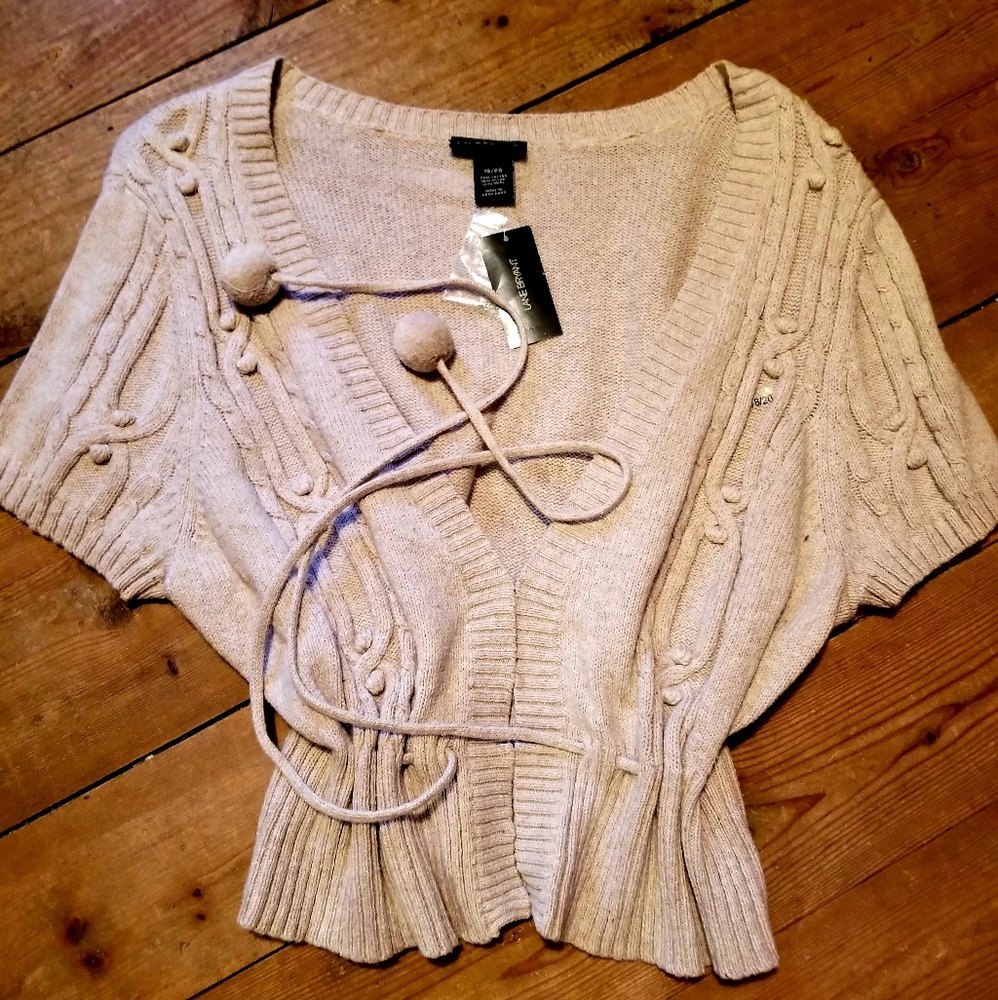 Lane Bryant Short Sleeved Oatmeal Cardigan